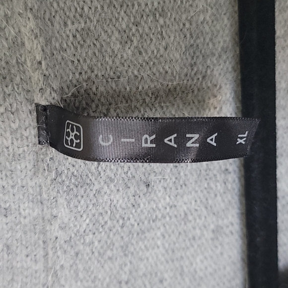 Cirana Preppy Academia NWT XL gray wool blend long line cardigan - Picture 2 of 6